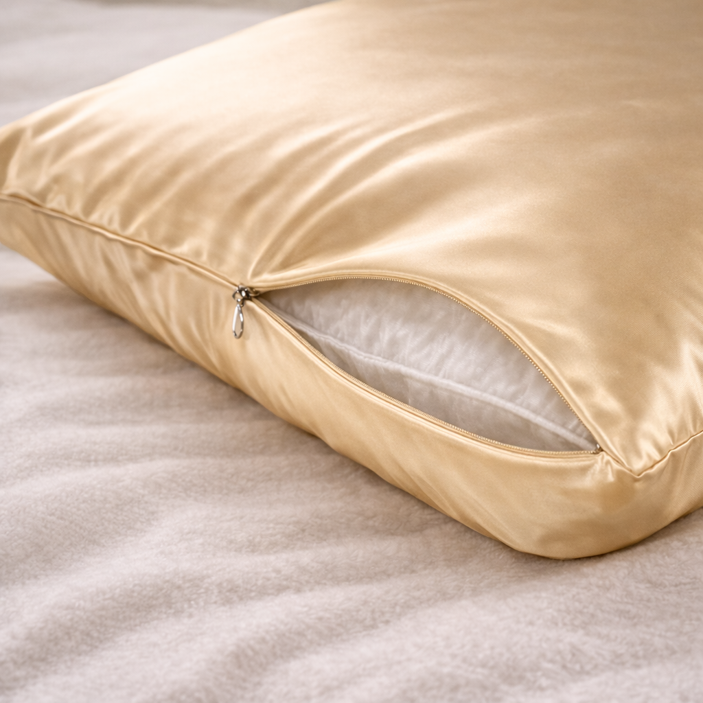 Premium 22-Momme Pure Silk Pillowcase | Gold
