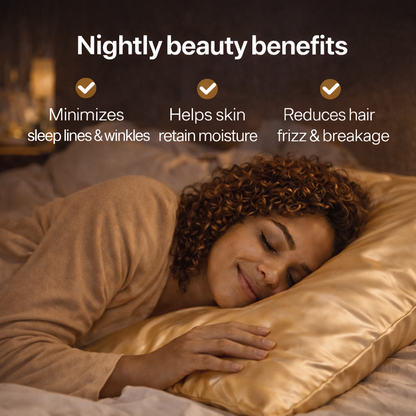 Premium 22-Momme Pure Silk Pillowcase | Gold