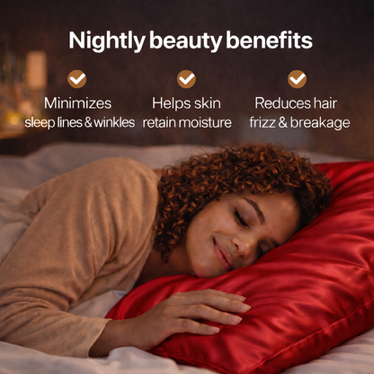 Premium 22-Momme Pure Silk Pillowcase | Red