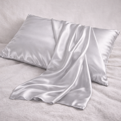 Premium 22-Momme Pure Silk Pillowcase | Silver