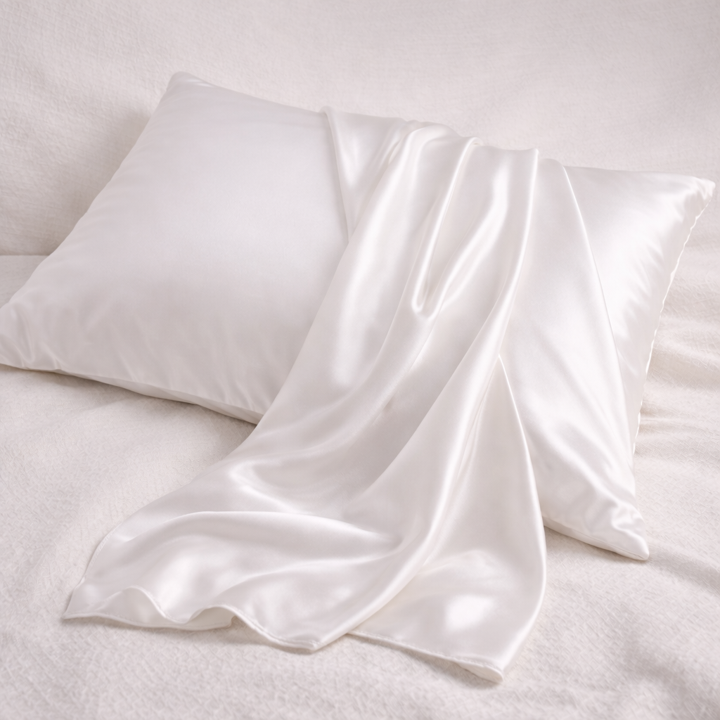 Premium 22-Momme Pure Silk Pillowcase | White
