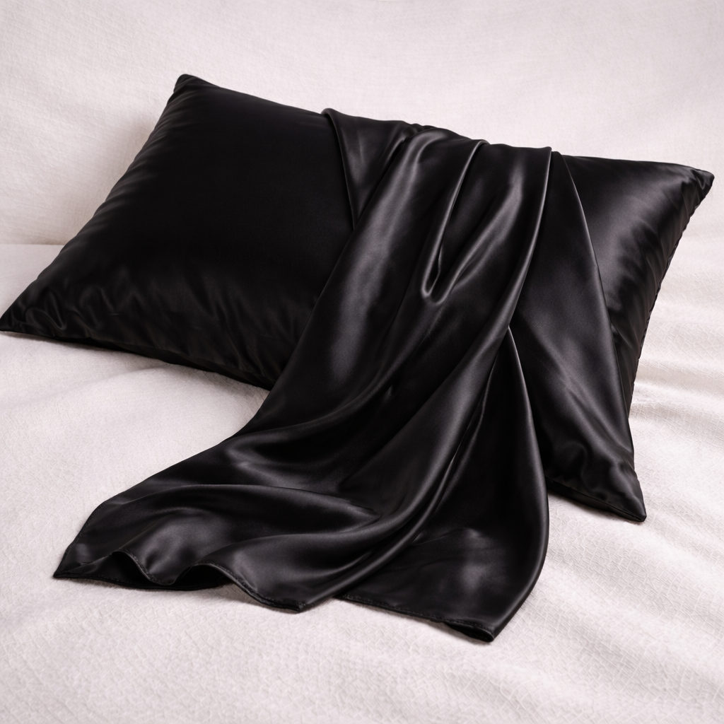 Premium 22-Momme Pure Silk Pillowcase | Black