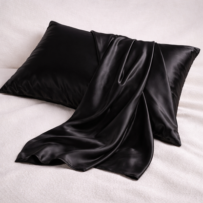 Premium 22-Momme Pure Silk Pillowcase | Black