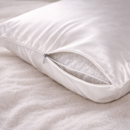 Premium 22-Momme Pure Silk Pillowcase | White