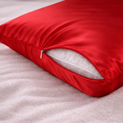 Premium 22-Momme Pure Silk Pillowcase | Red