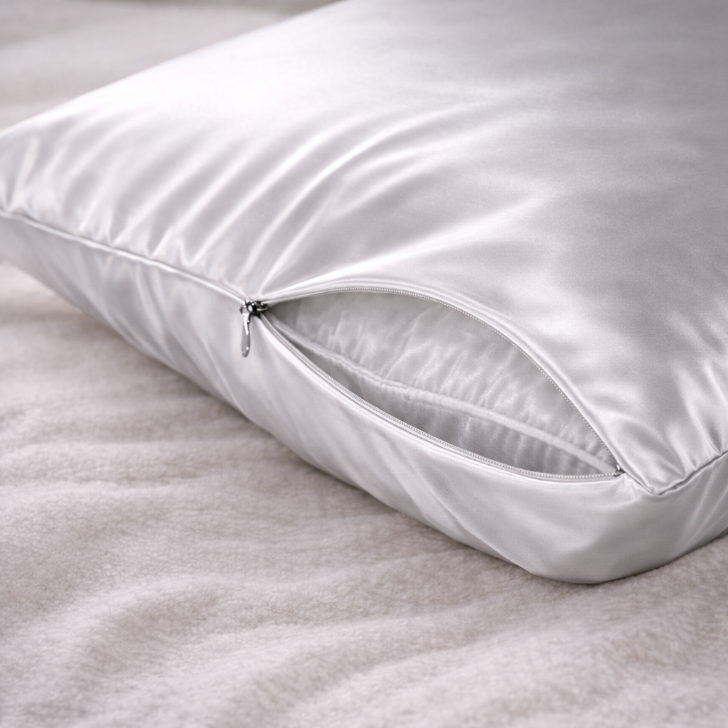Premium 22-Momme Pure Silk Pillowcase | Silver