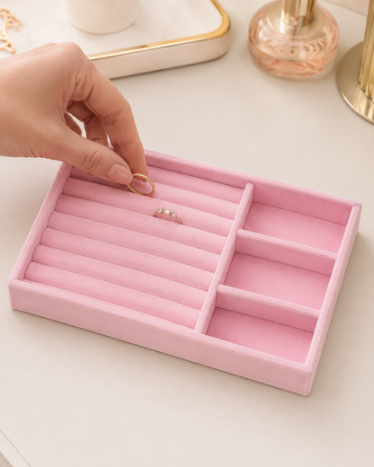 Elara Velvet Jewellery Organiser Tray